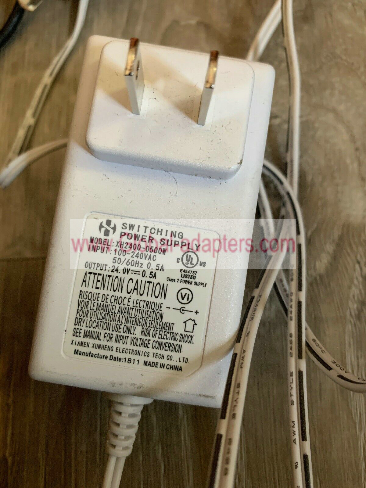 New Innov IVP2400-0500W 24 Volt 0.5A Class 2 AC Wall Power Supply Adapter - Click Image to Close